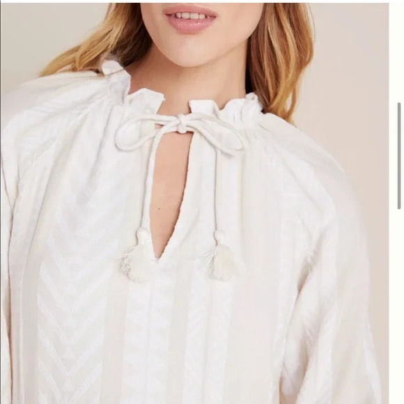 Anthropologie Maeve Dominique Boho Tunic Dress in Beige- Size Small - Picture 3 of 14